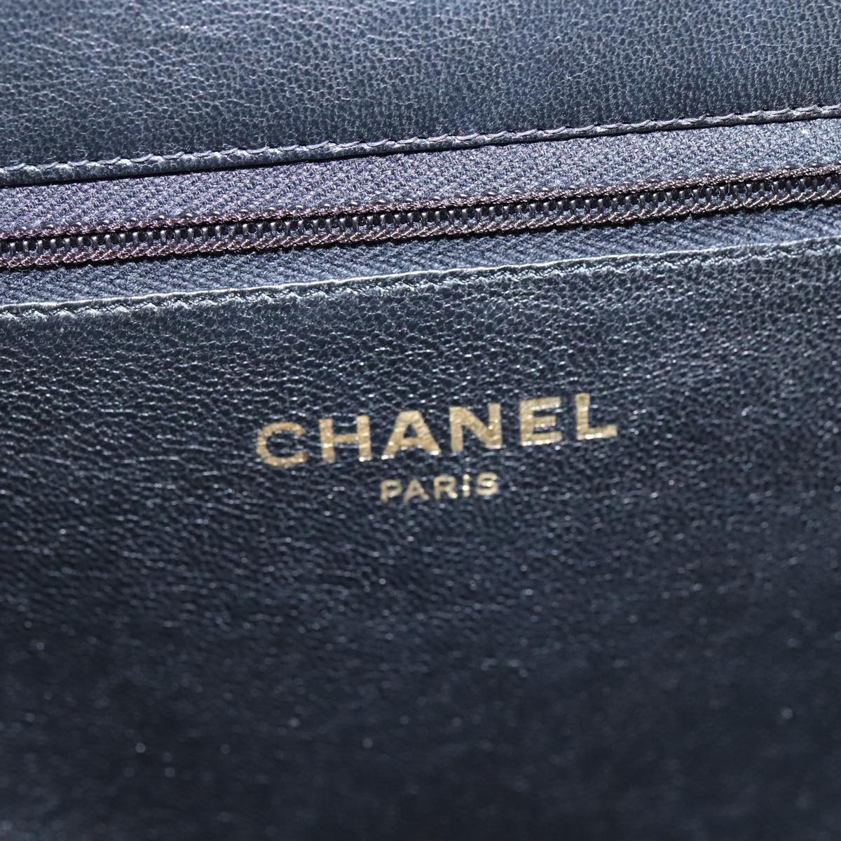 CHANEL Chain Shoulder Bag Patent leather Black Gold CC bs21126