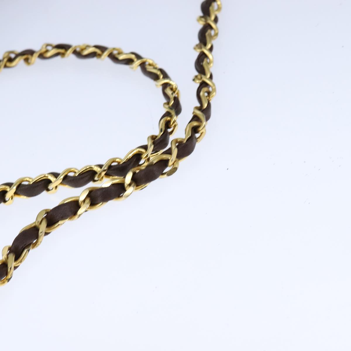 CHANEL Chain Shoulder Bag Lamb Skin Gold Brown CC bs21127