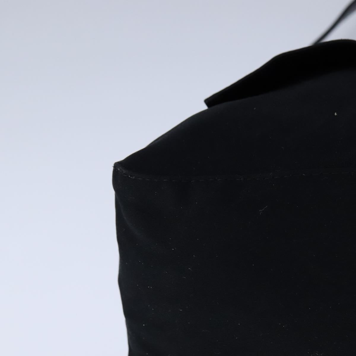 FENDI Mamma Baguette Shoulder Bag Nylon Leather Black Silver bs21311