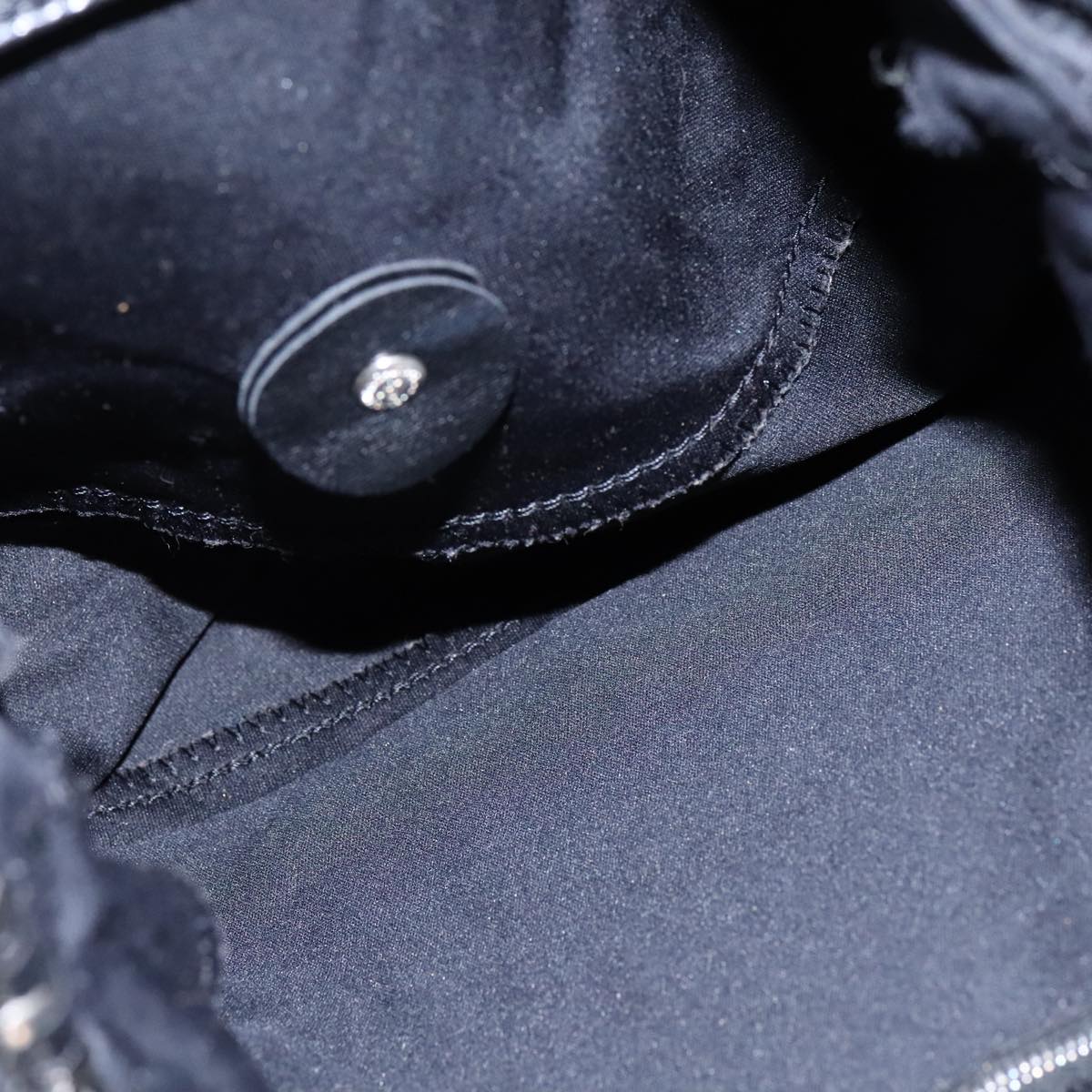 FENDI Mamma Baguette Shoulder Bag Nylon Leather Black Silver bs21311