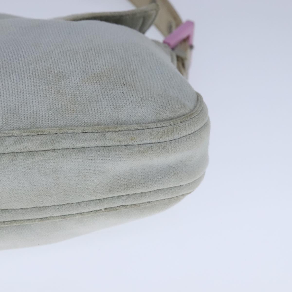 FENDI Mamma Baguette Shoulder Bag Nylon Gray Pink bs21312
