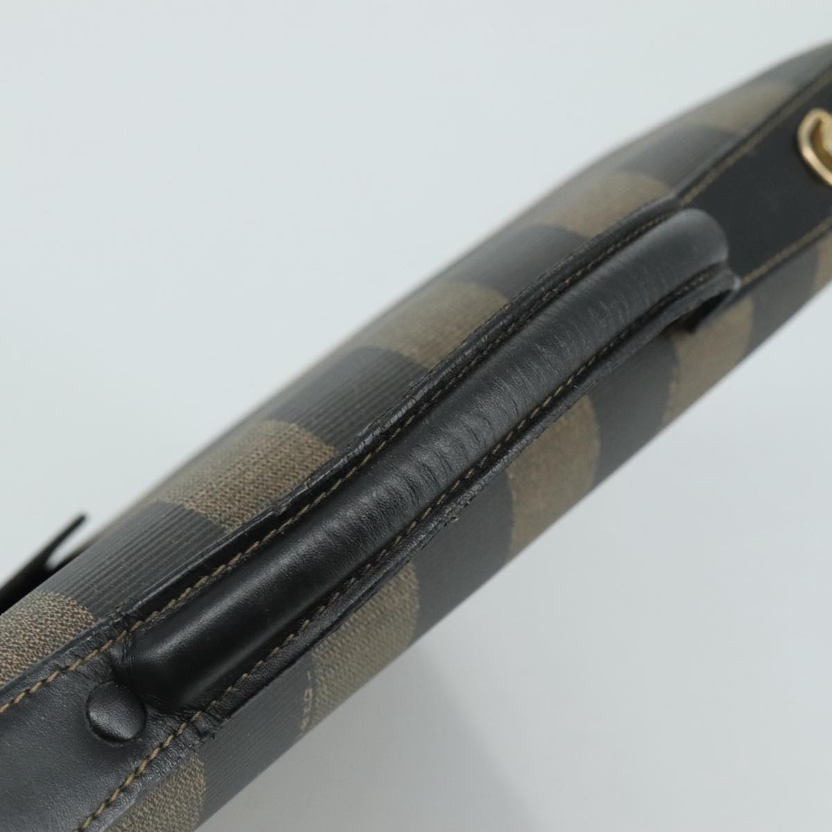 FENDI Pecan Canvas Business Bag 2way Brown Black gold bs21370