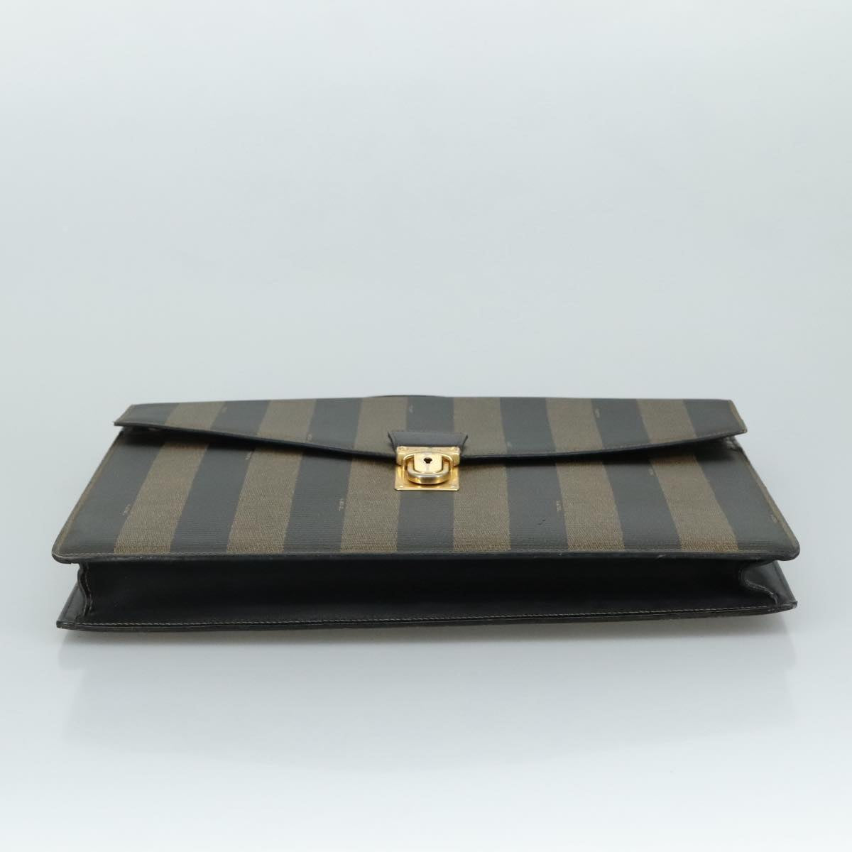 FENDI Pecan Canvas Business Bag 2way Brown Black gold bs21370