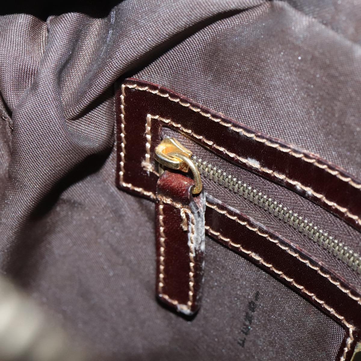 FENDI Zucchino Canvas Hand Bag Brown Gold bs21516