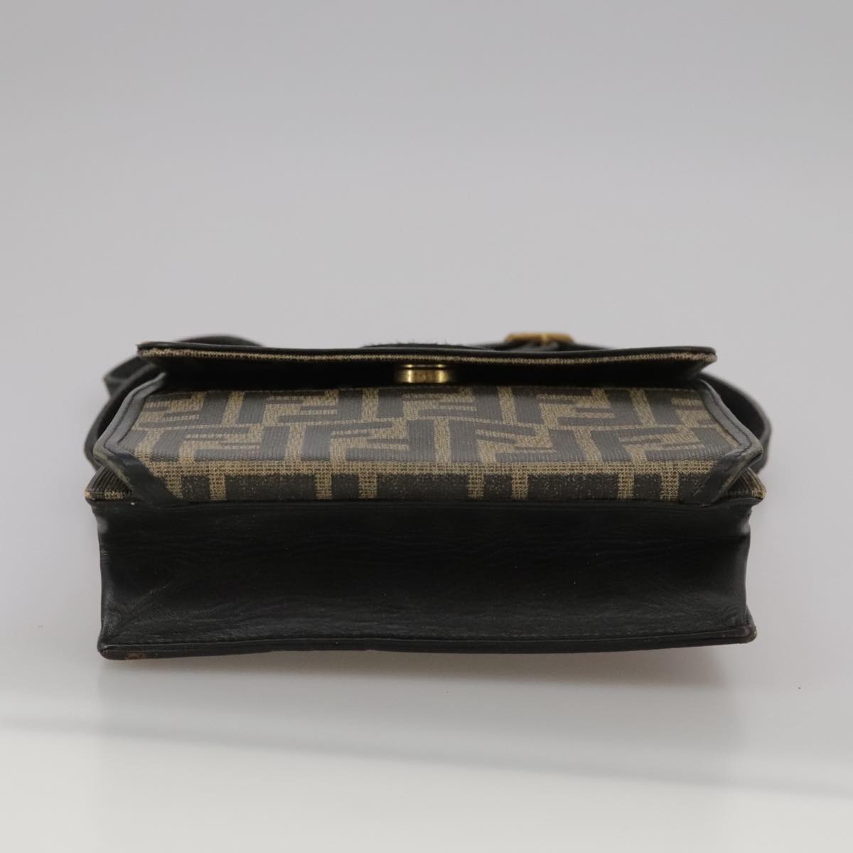 FENDI Zucca Canvas Shoulder Bag Brown Black bs21574