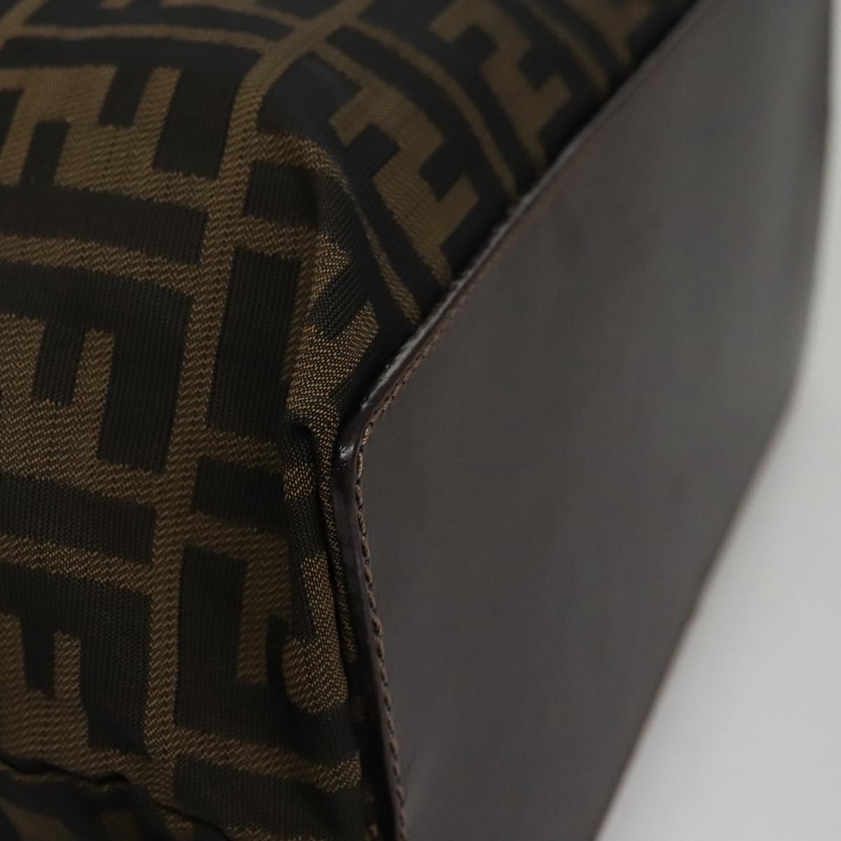 FENDI Zucca Canvas Tote Bag Brown Black bs21579