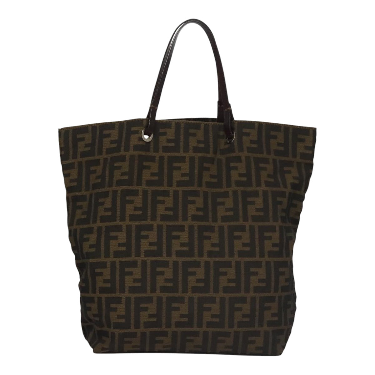 FENDI Zucca Canvas Tote Bag Brown Black bs21579