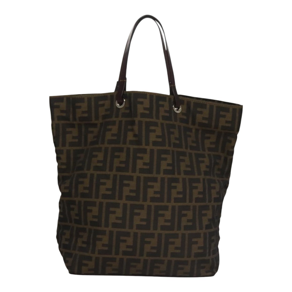 FENDI Zucca Canvas Tote Bag Brown Black bs21579