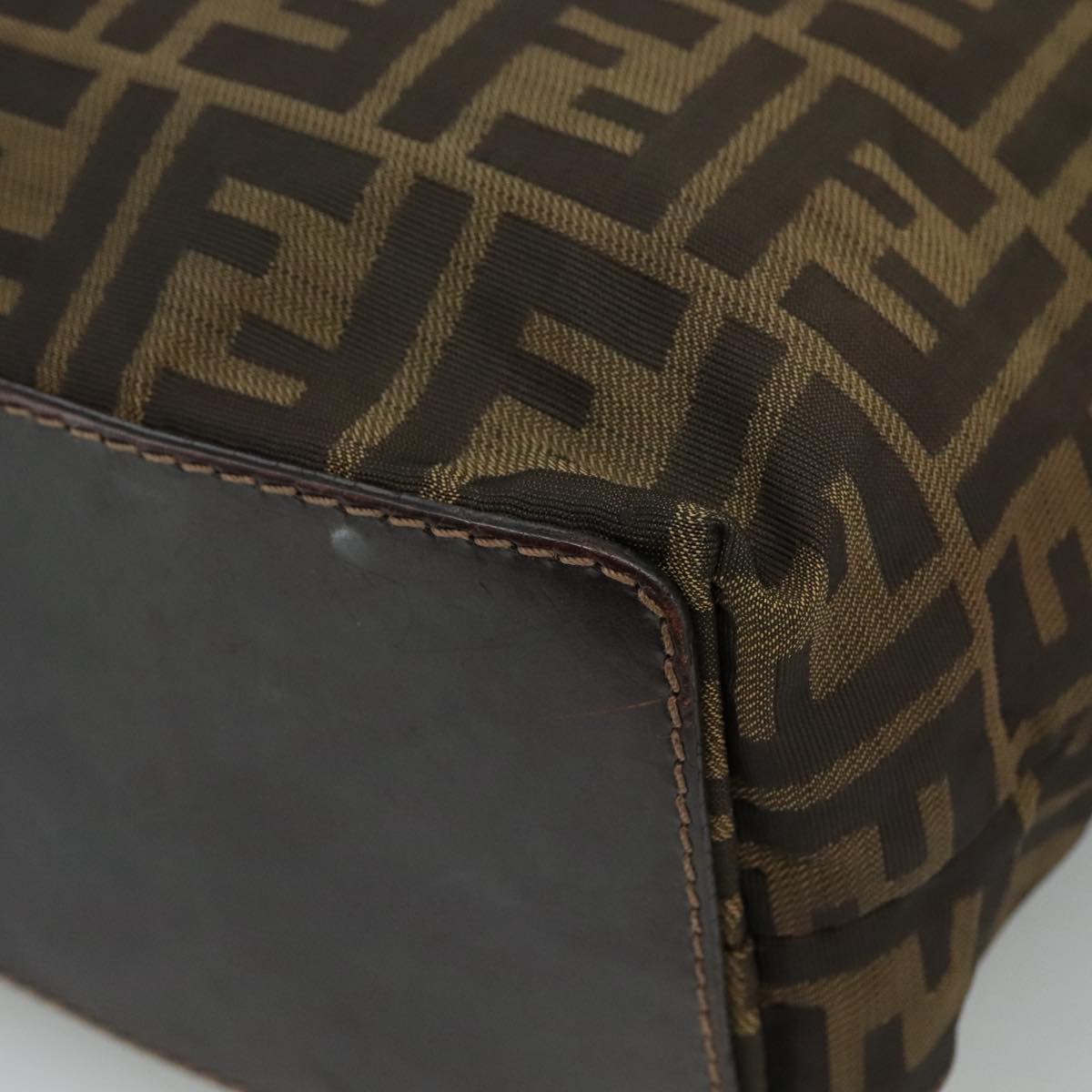 FENDI Zucca Canvas Tote Bag Brown Black bs21600
