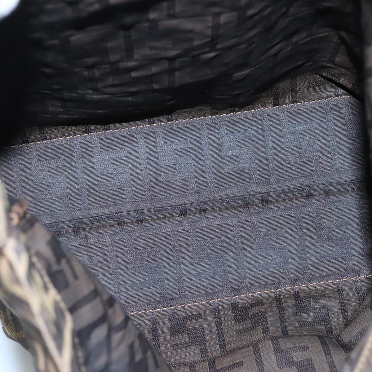 FENDI Zucca Canvas Tote Bag Brown Black bs21600