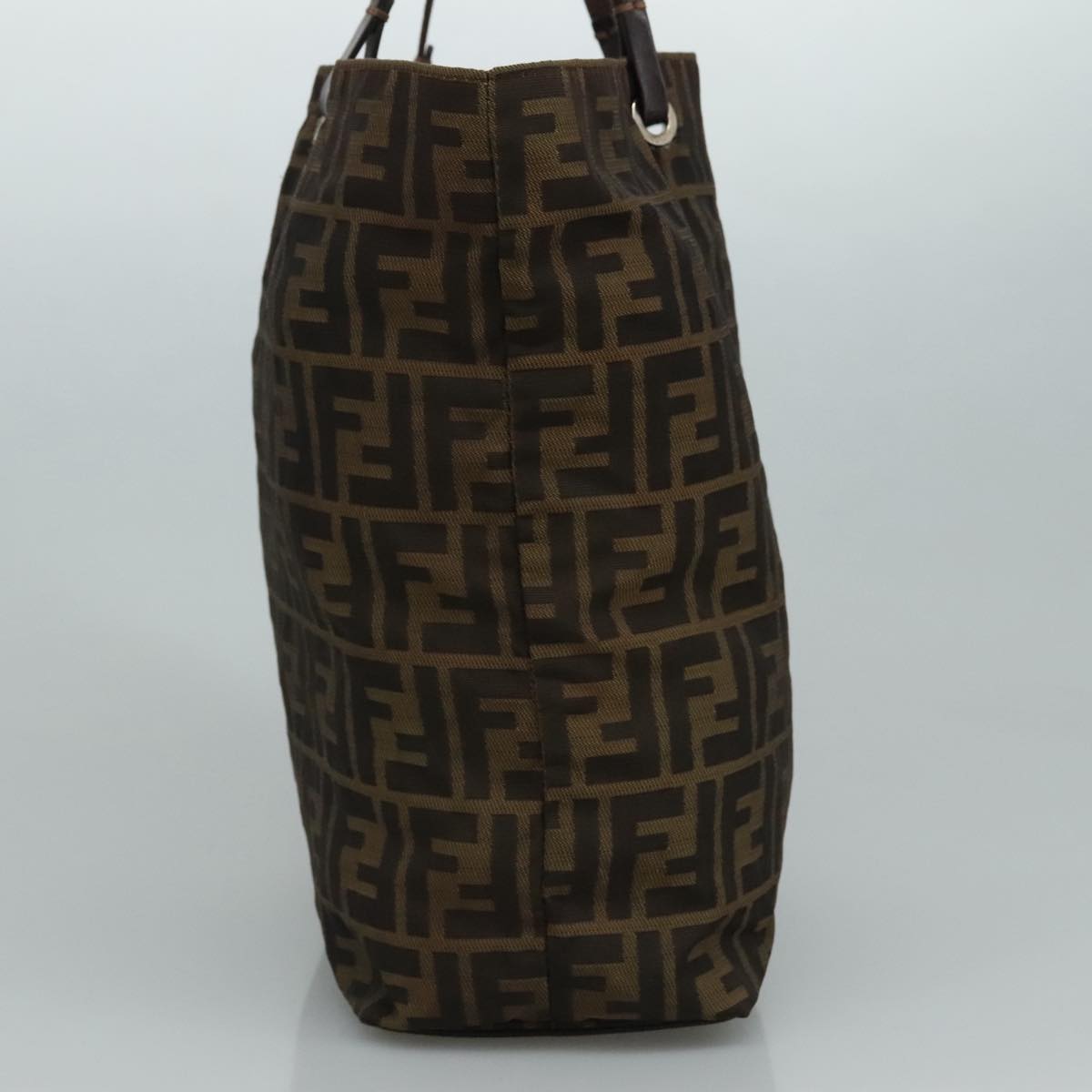 FENDI Zucca Canvas Tote Bag Brown Black bs21600