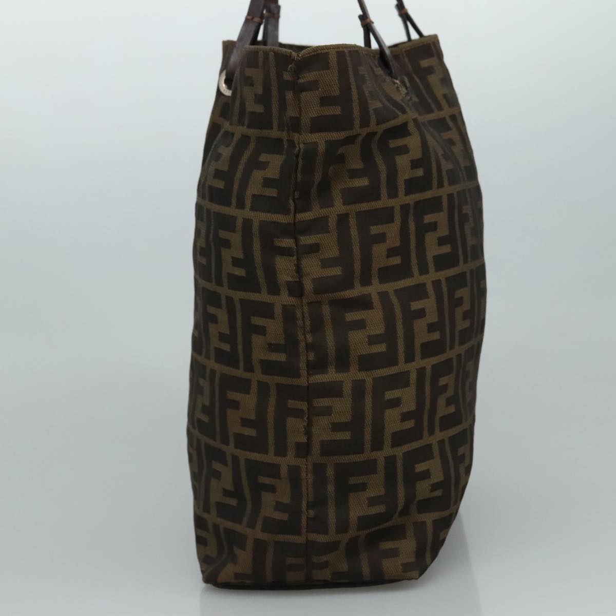 FENDI Zucca Canvas Tote Bag Brown Black bs21600