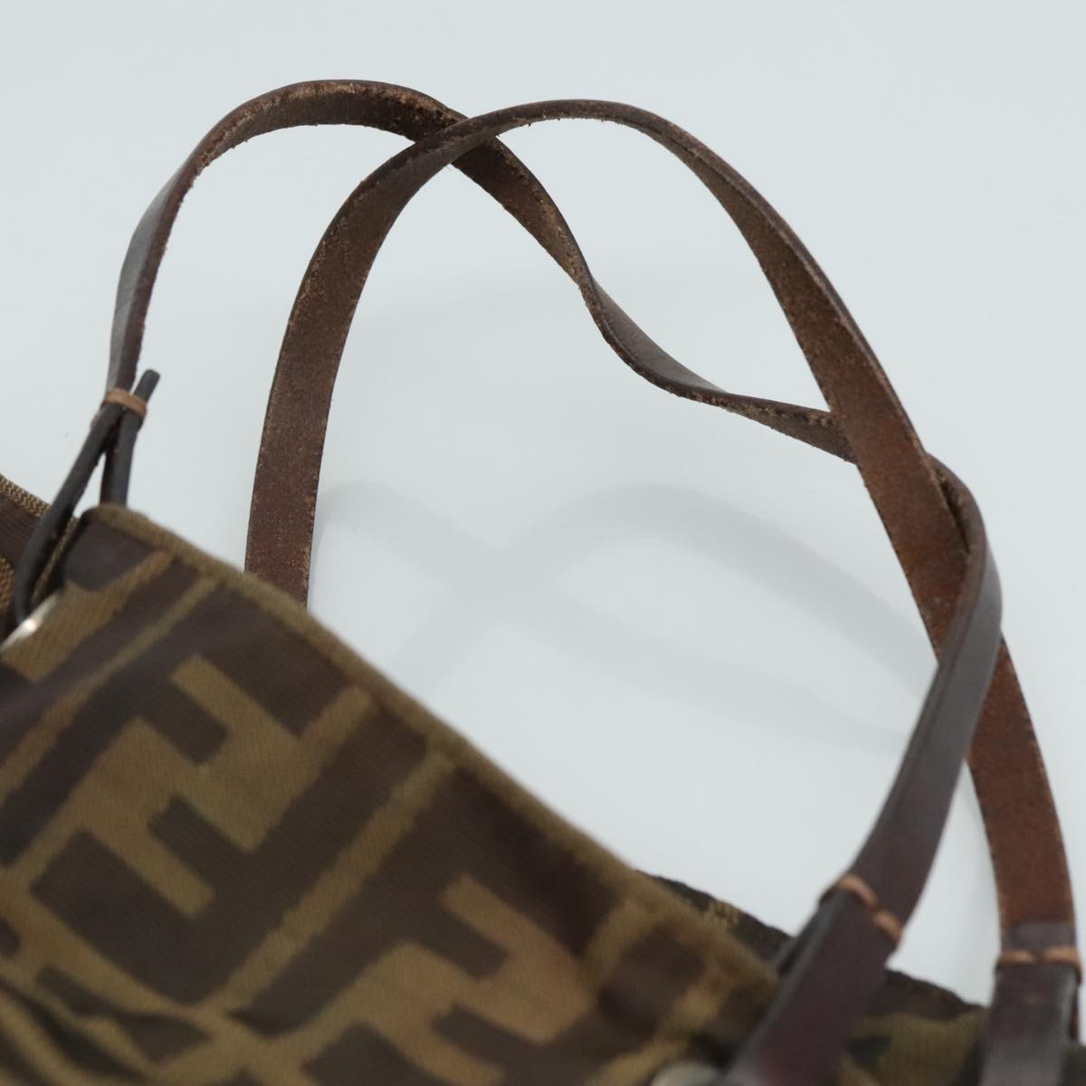 FENDI Zucca Canvas Tote Bag Brown Black bs21600