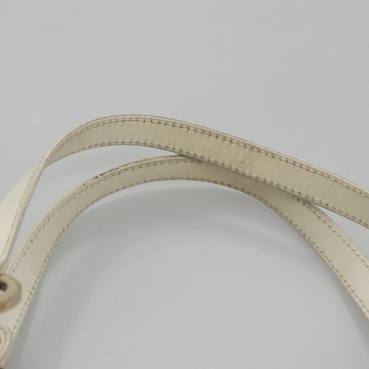 FENDI Zucca Canvas Hand Bag PVC White Gold bs21927