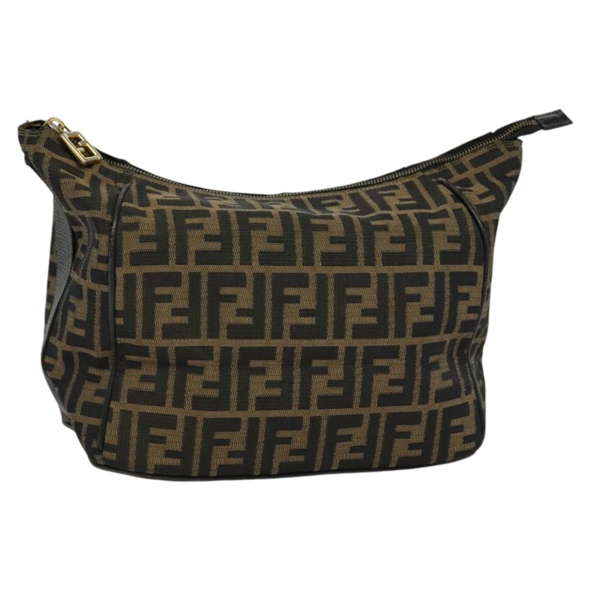 FENDI Zucca Canvas Hand Bag Brown bs21928