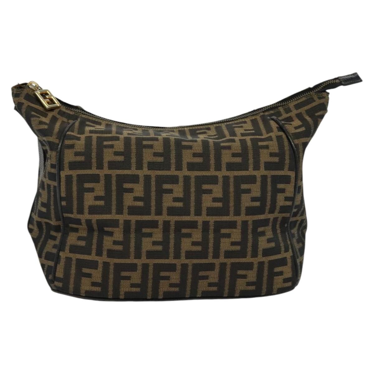 FENDI Zucca Canvas Hand Bag Brown bs21928