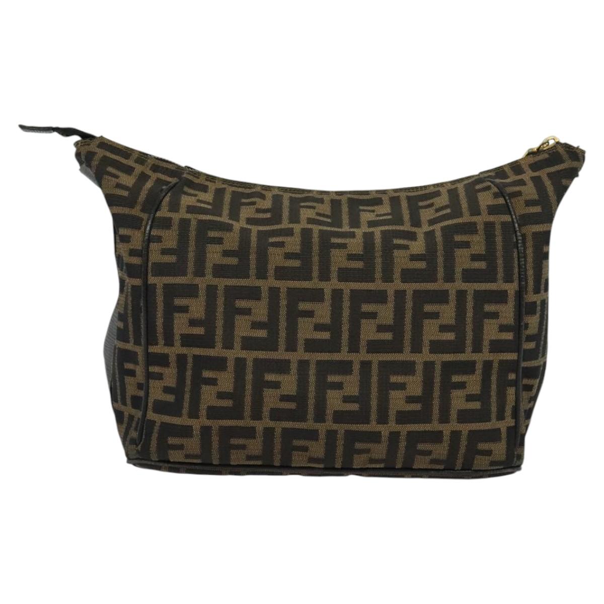 FENDI Zucca Canvas Hand Bag Brown bs21928