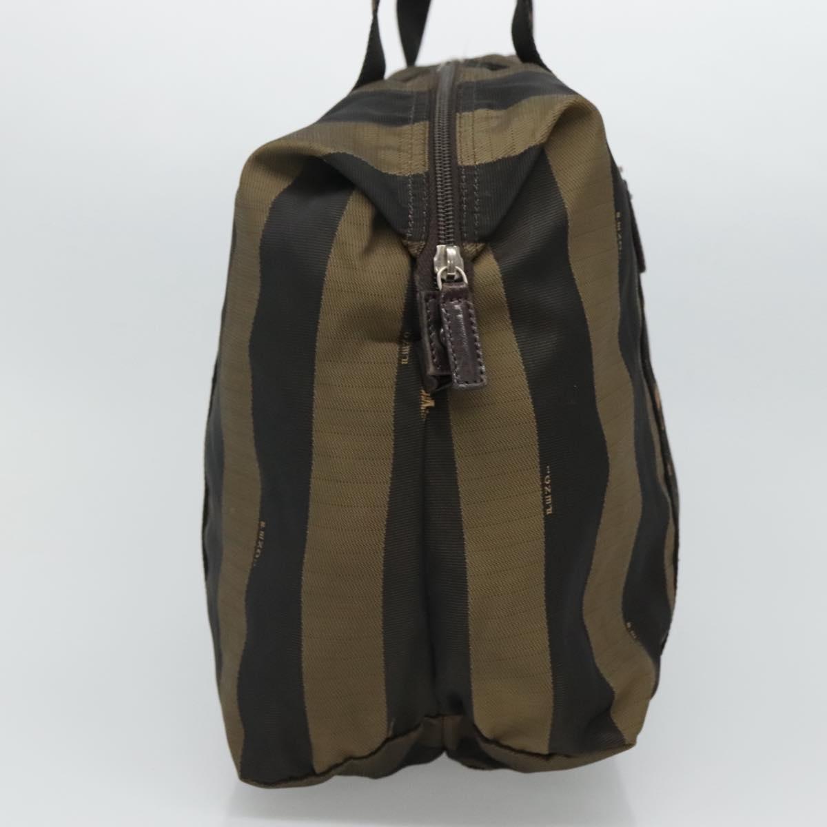 FENDI Pecan Canvas Tote Bag Brown Black gold bs21954