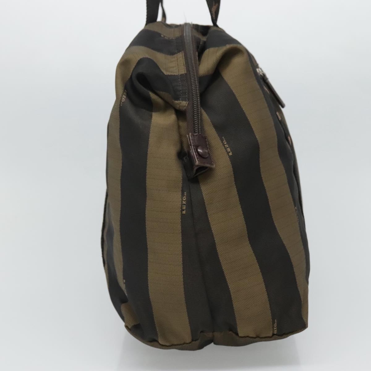 FENDI Pecan Canvas Tote Bag Brown Black gold bs21954