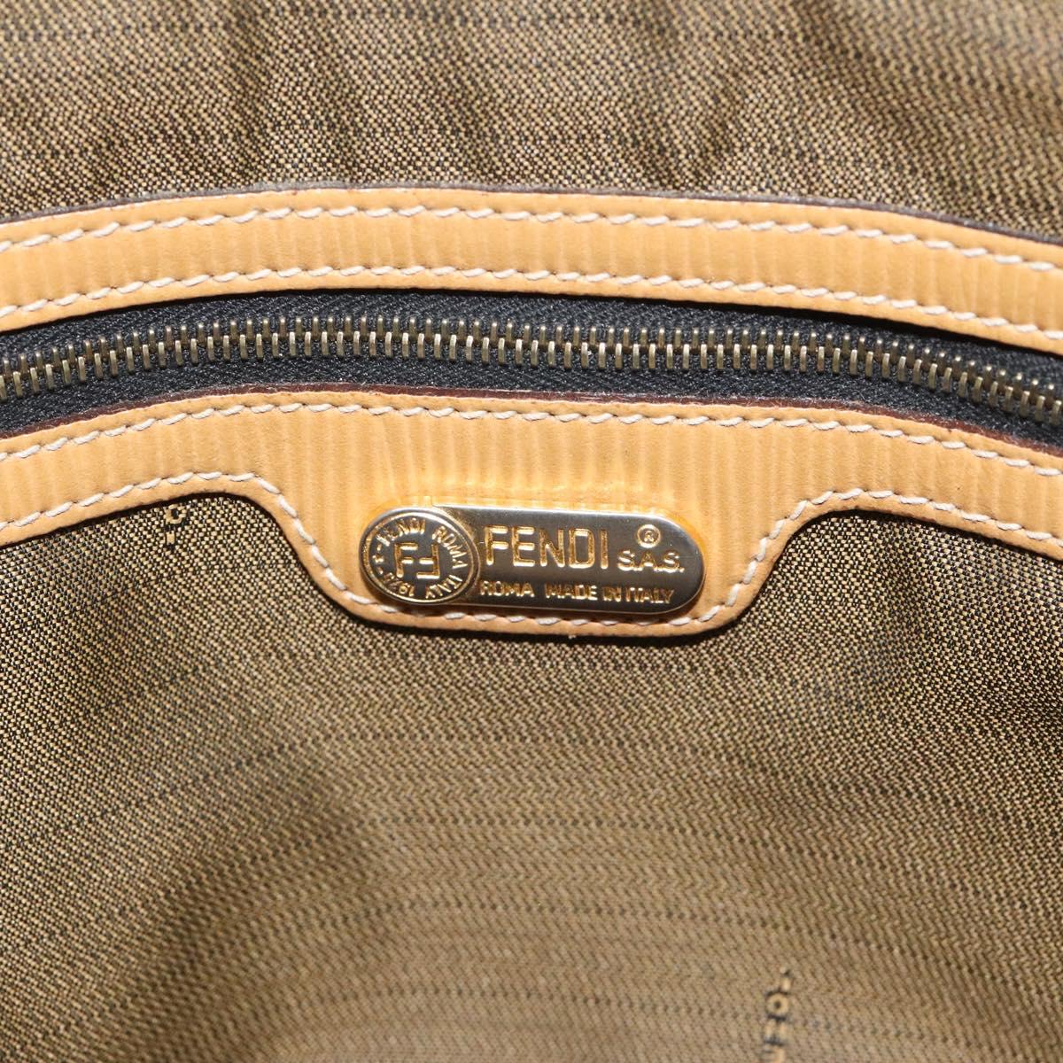 FENDI Zucca Canvas Tote Bag Brown Black gold bs22159