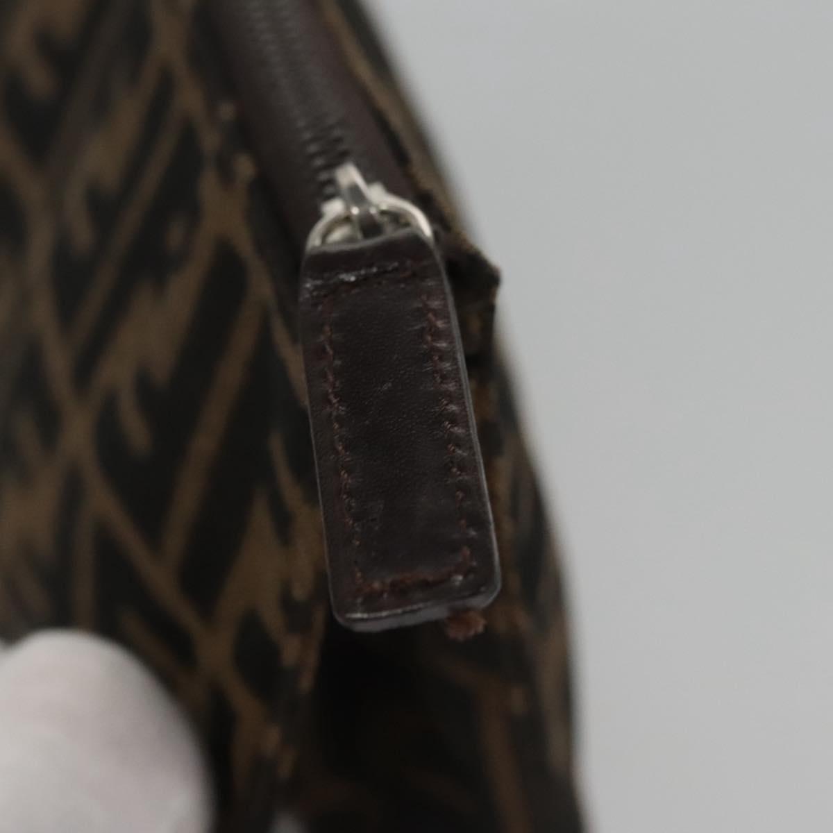 FENDI Zucca Canvas Clutch Bag Brown bs22209