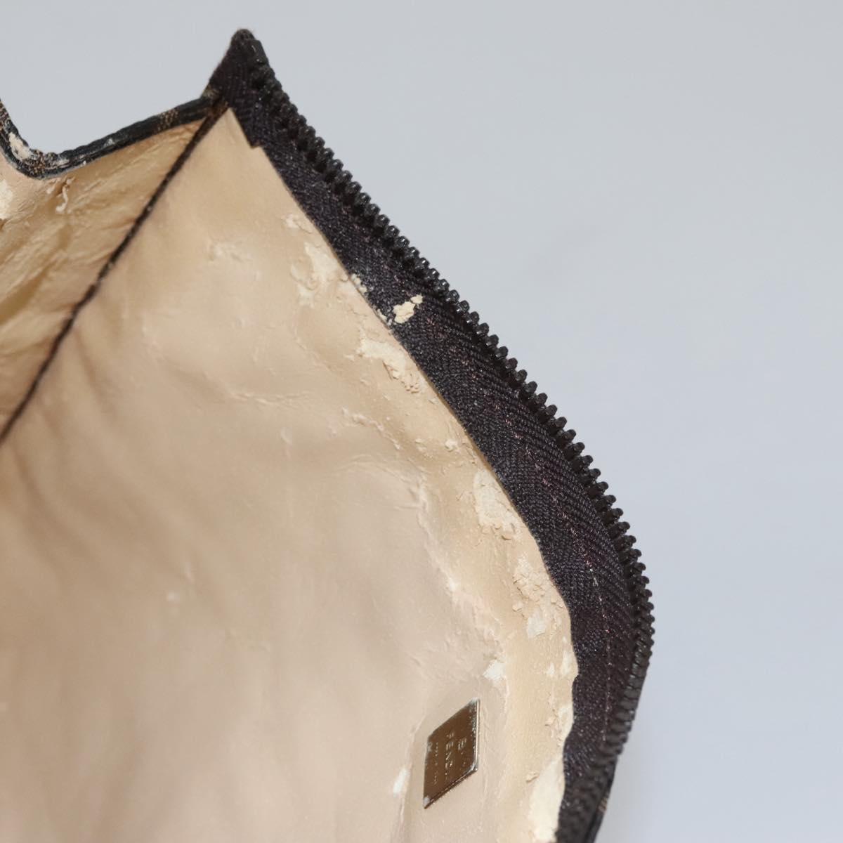 FENDI Zucca Canvas Clutch Bag Brown bs22209