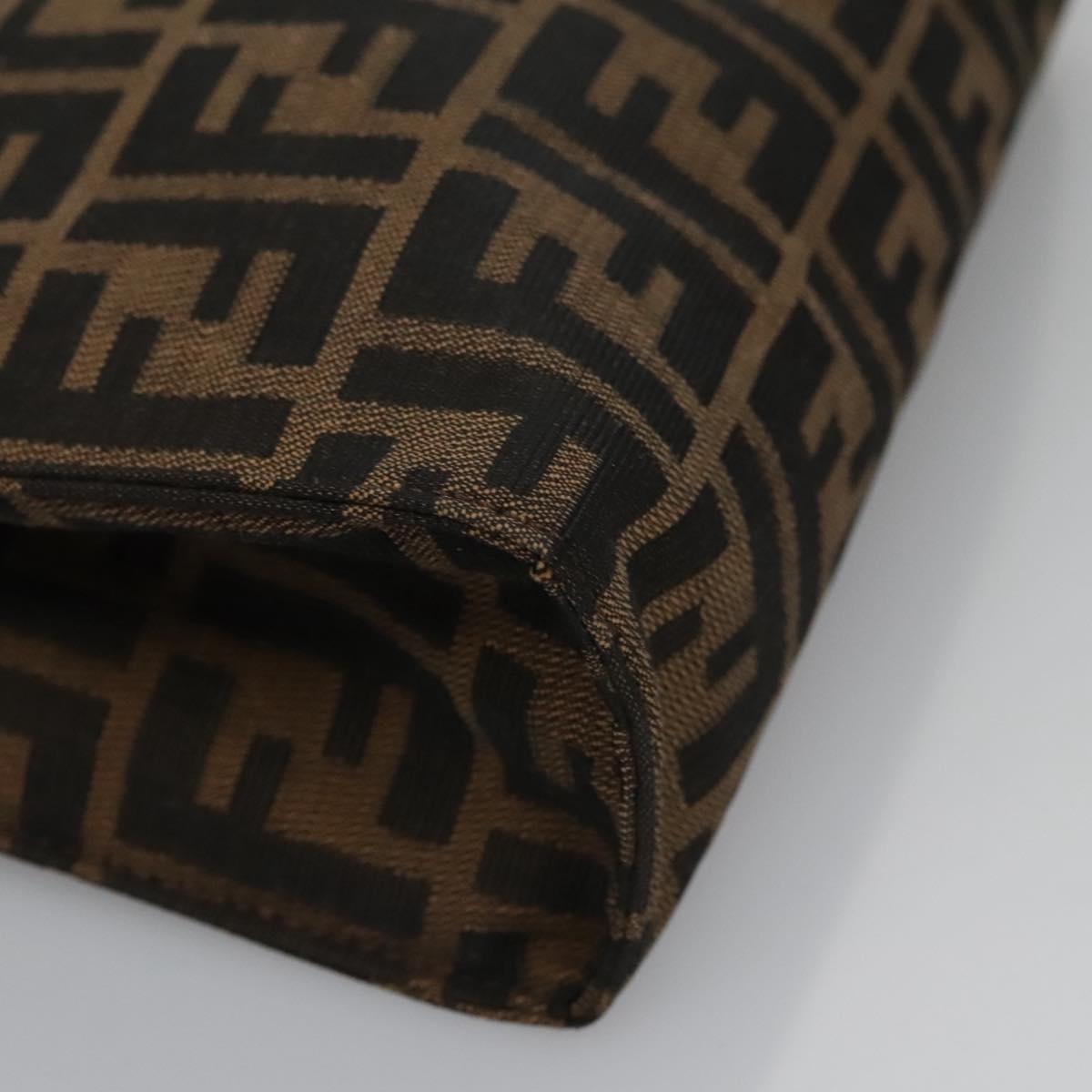 FENDI Zucca Canvas Clutch Bag Brown bs22209