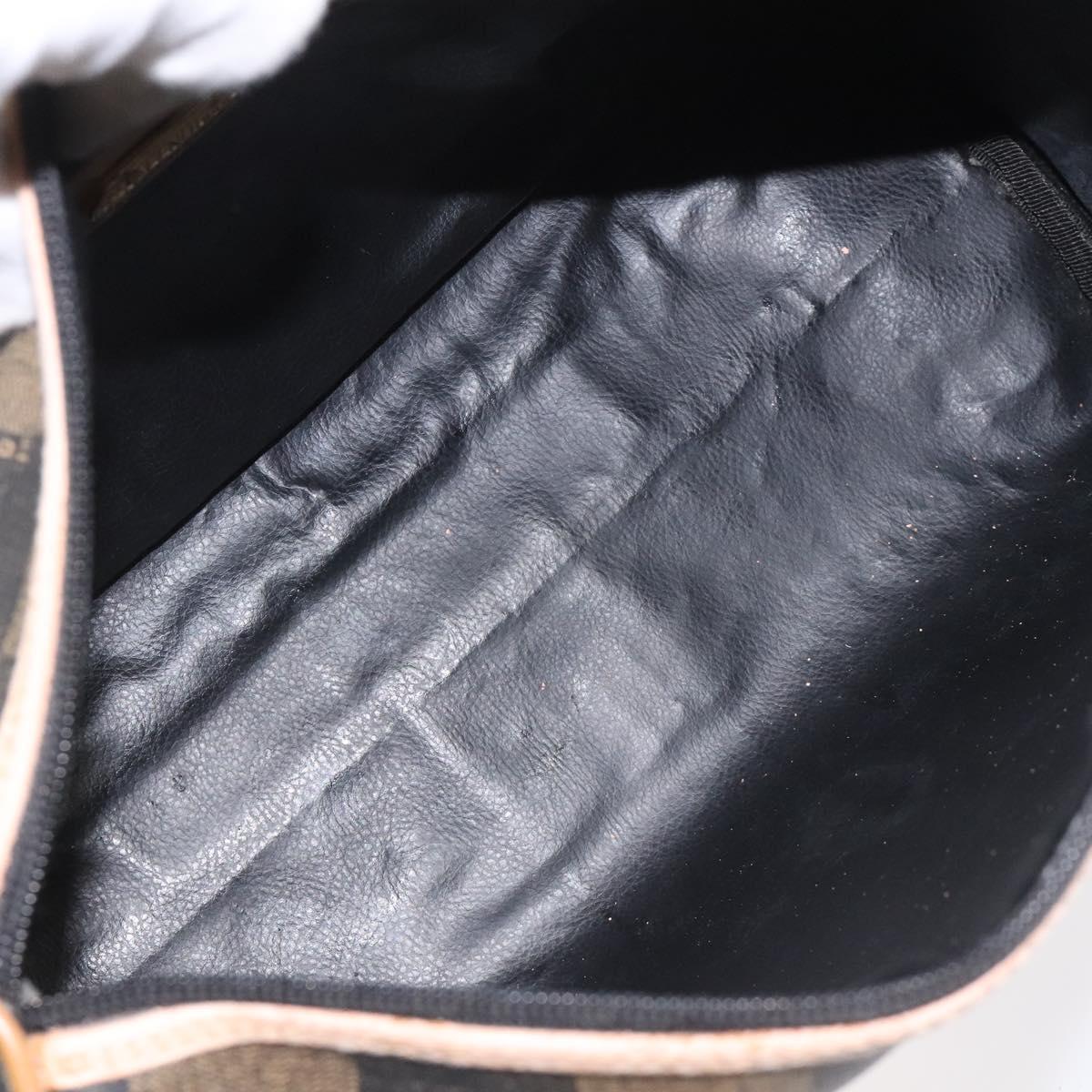 FENDI Pecan Canvas Hand Bag Brown Black bs22633