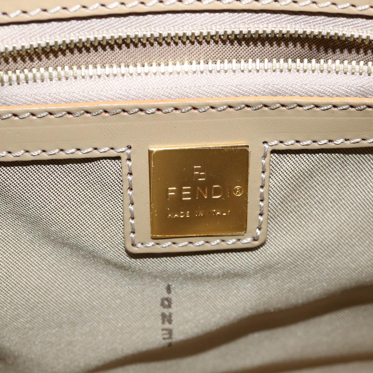 FENDI Zucchino Canvas Hand Bag Enamel Orange bs2431