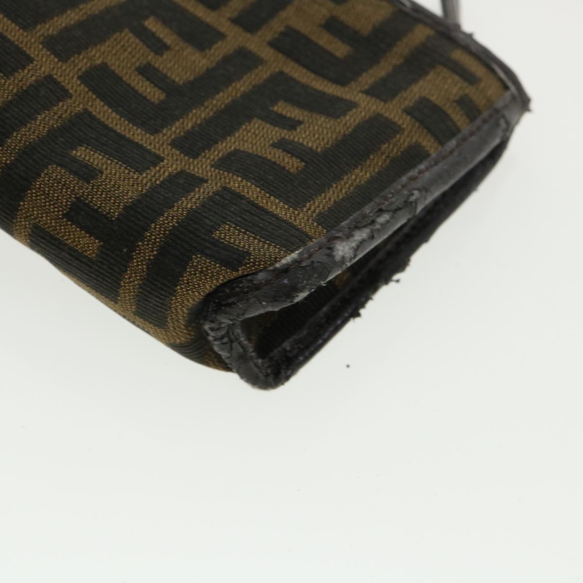FENDI Zucca Canvas Pouch Brown Black bs2668