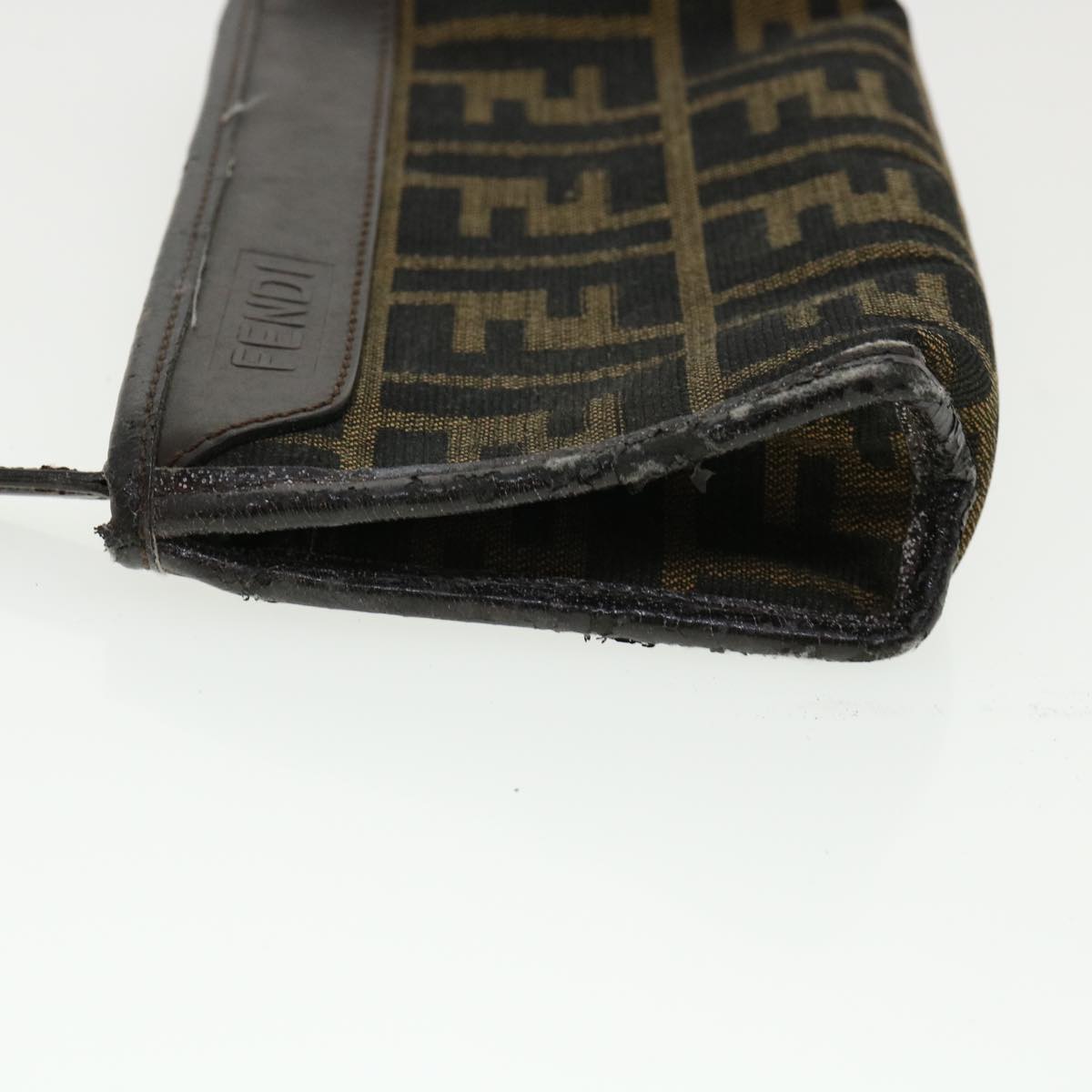 FENDI Zucca Canvas Pouch Brown Black bs2668