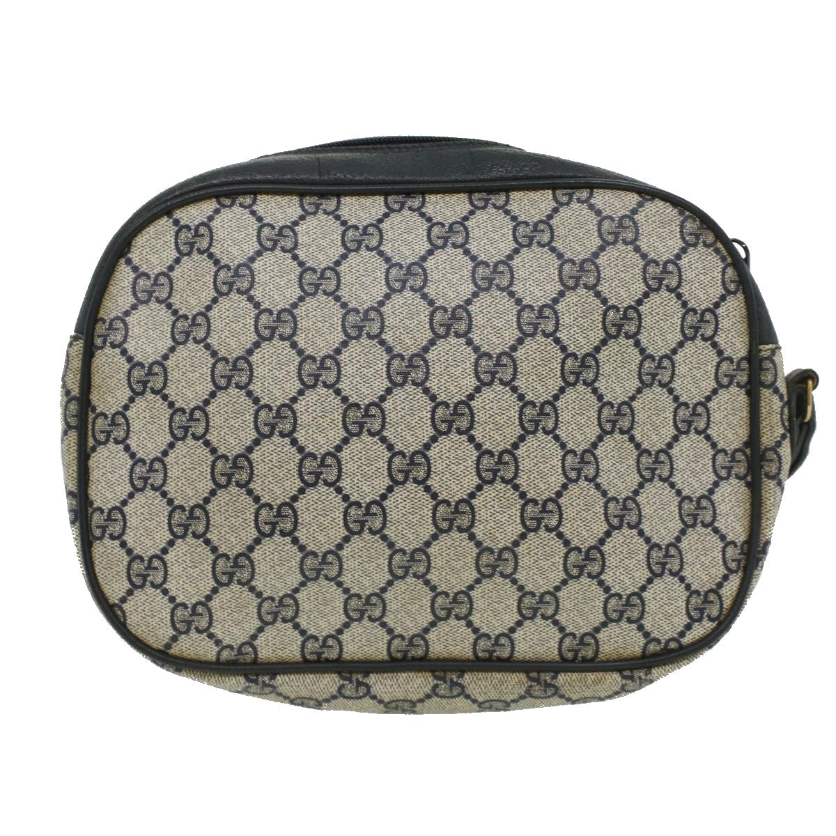 GUCCI Sherry Line GG Canvas Clutch Bag PVC Leather Navy Red bs2972