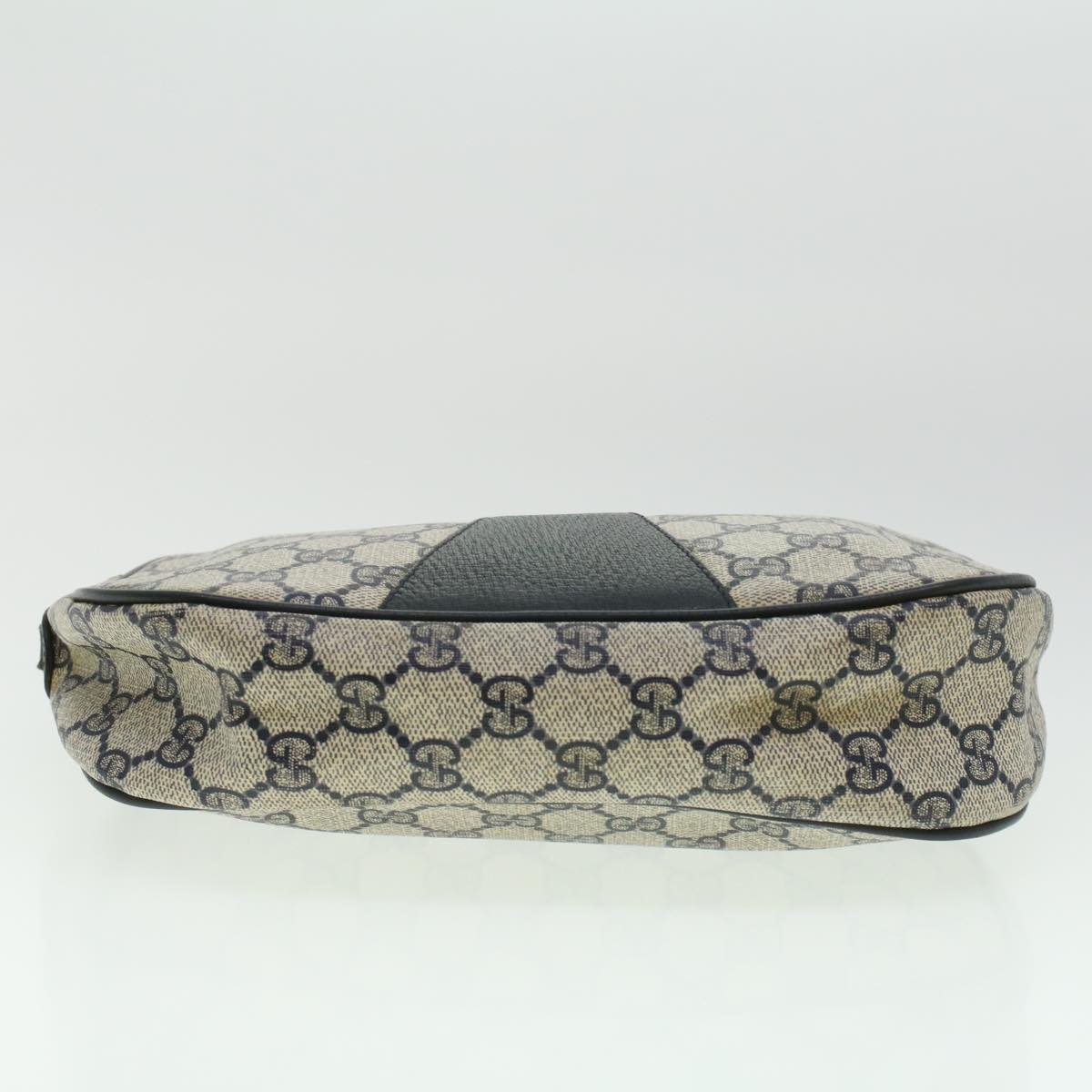 GUCCI Sherry Line GG Canvas Clutch Bag PVC Leather Navy Red bs2972