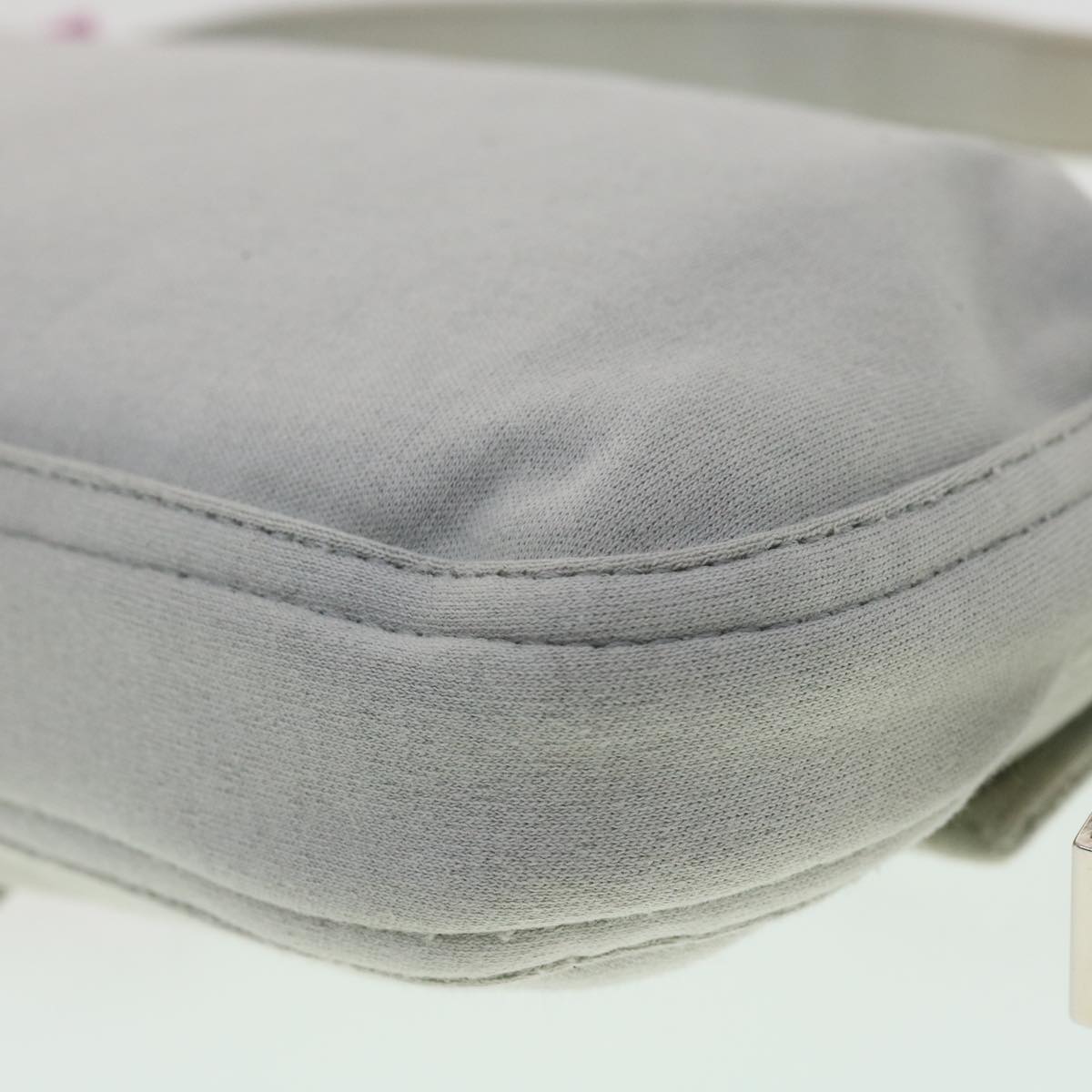 FENDI Mamma Baguette Shoulder Bag Canvas Gray bs3128