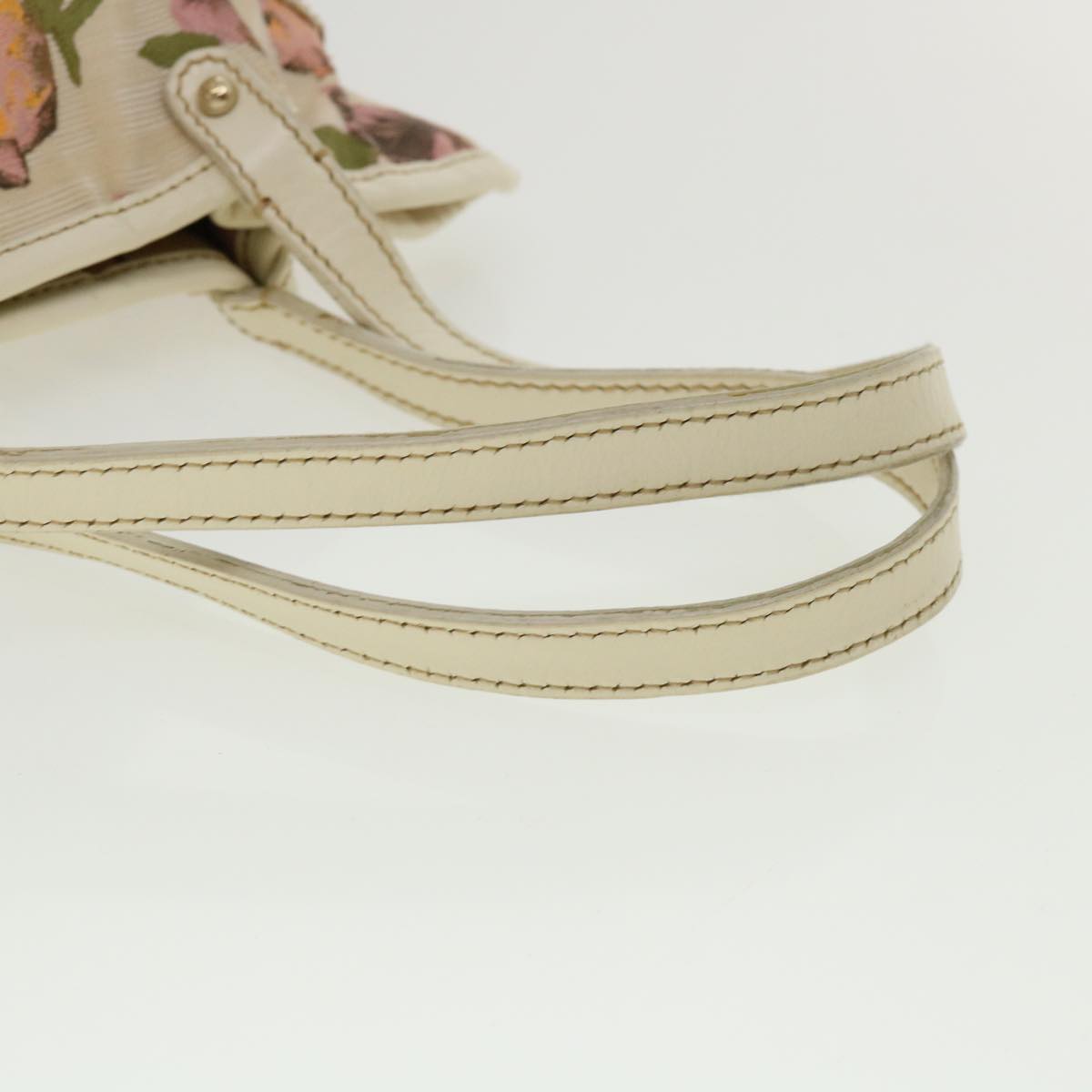 FENDI Zucca Canvas Flower Hand Bag Beige bs3174
