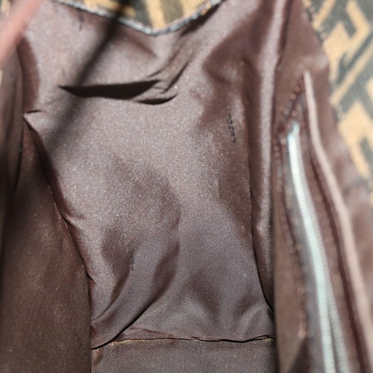 FENDI Zucca Canvas Tote Bag Brown Black bs3224