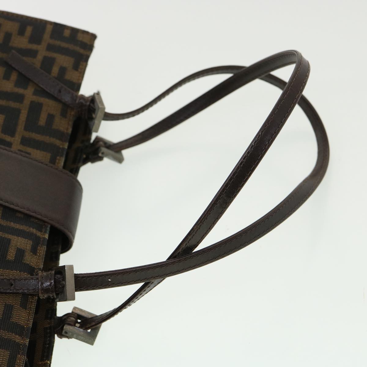 FENDI Zucca Canvas Tote Bag Brown Black bs3224