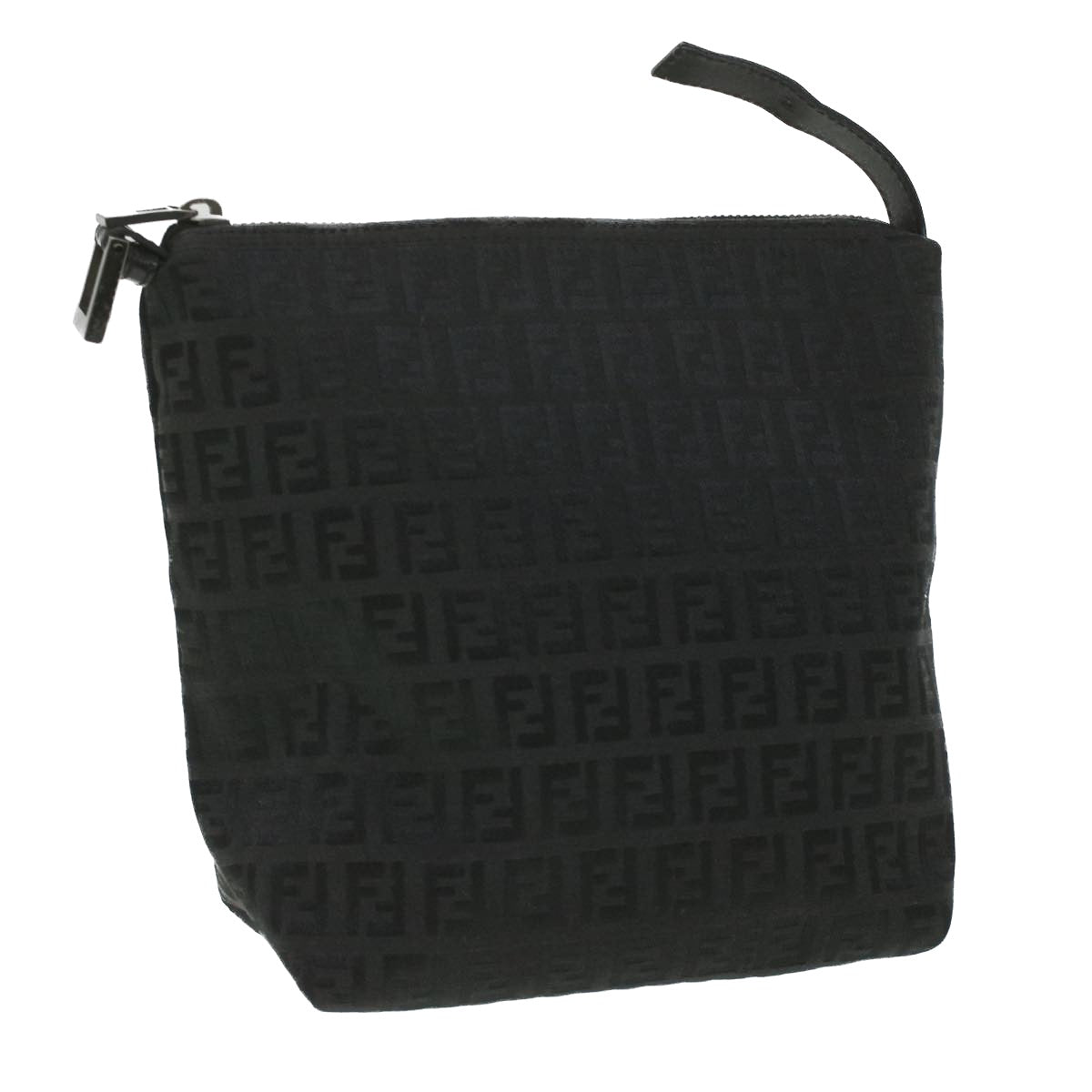 FENDI Zucchino Canvas Hand Bag Black bs4045