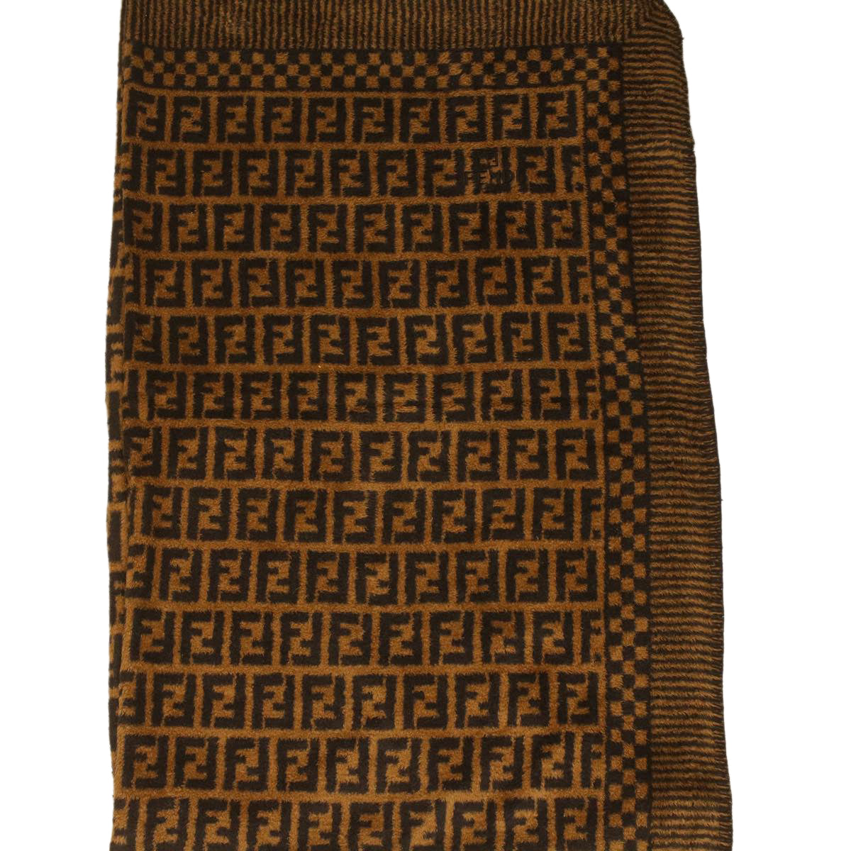 FENDI Zucca Canvas blanket cotton 137x220 Black Brown bs4095