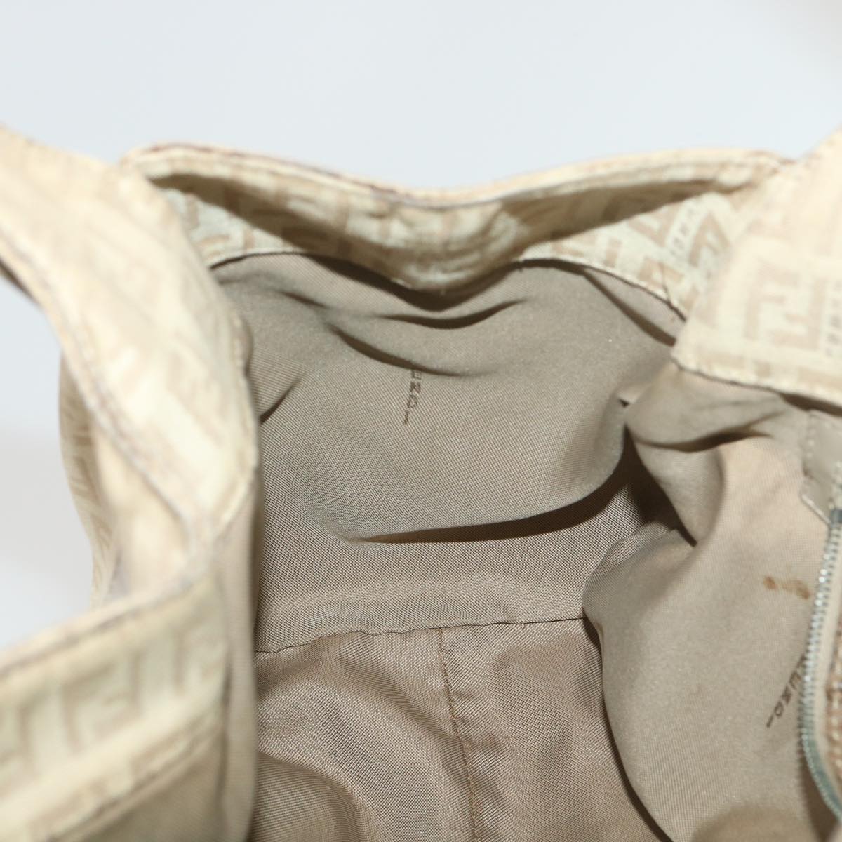 FENDI Zucchino Canvas Shoulder Bag Beige 2373-8BR091-KU7-048 bs4404