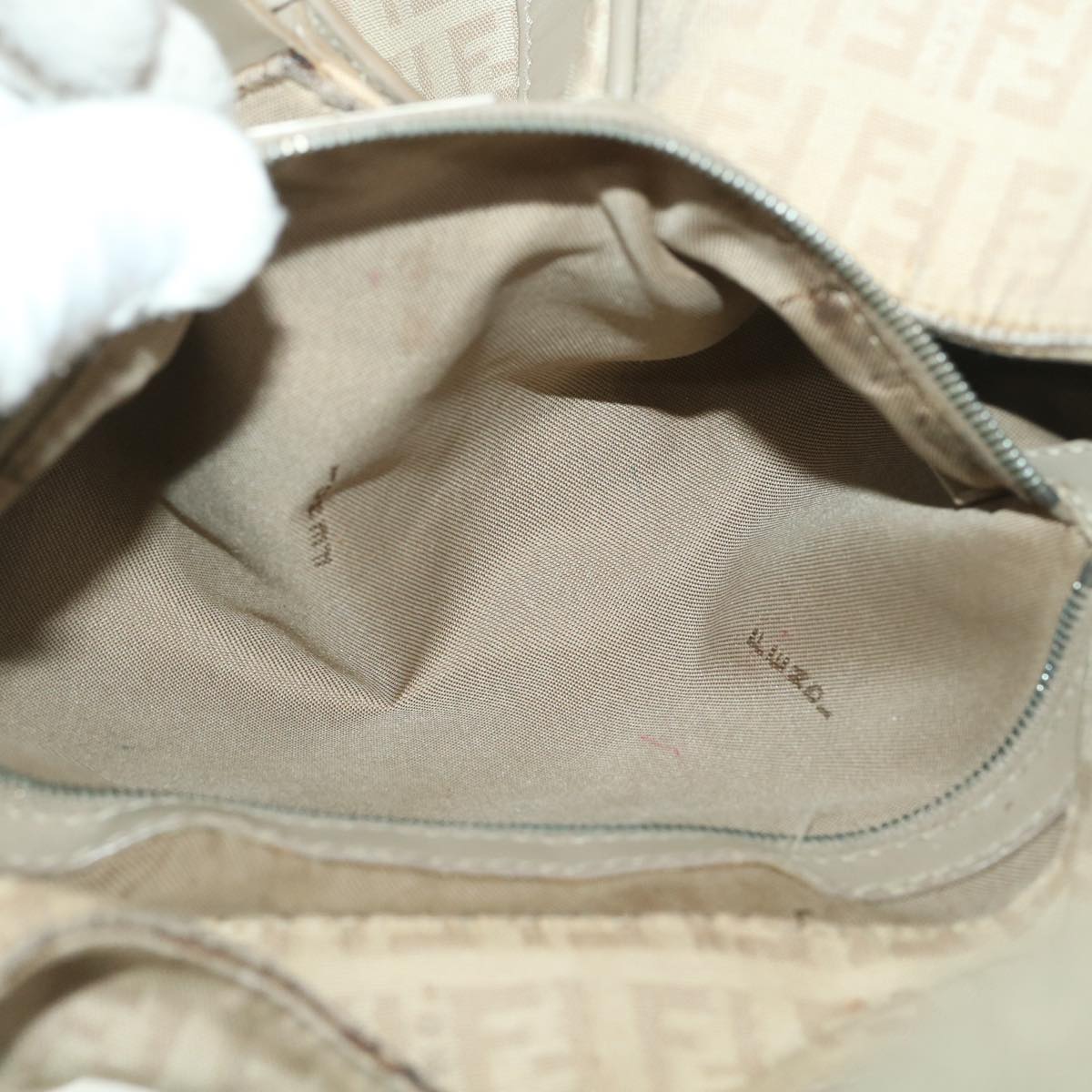 FENDI Zucchino Canvas Shoulder Bag Beige 2373-8BR091-KU7-048 bs4404