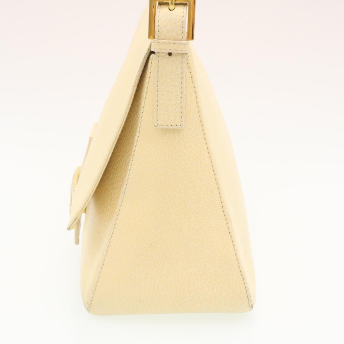 FENDI Mamma Baguette Shoulder Bag Leather Cream bs441