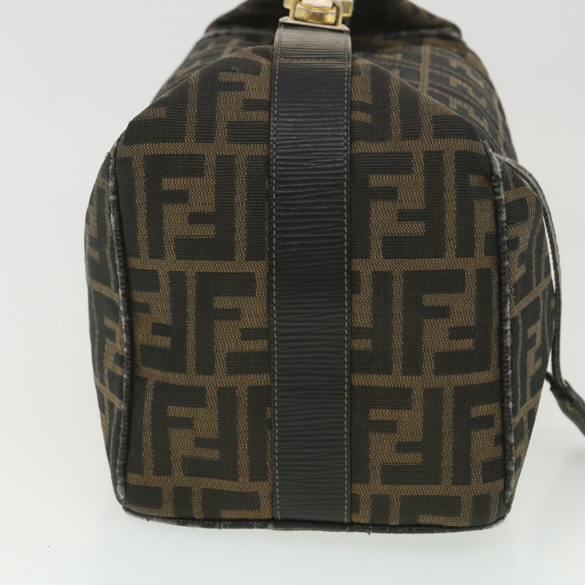 FENDI Zucca Canvas Hand Bag Black Brown bs4420