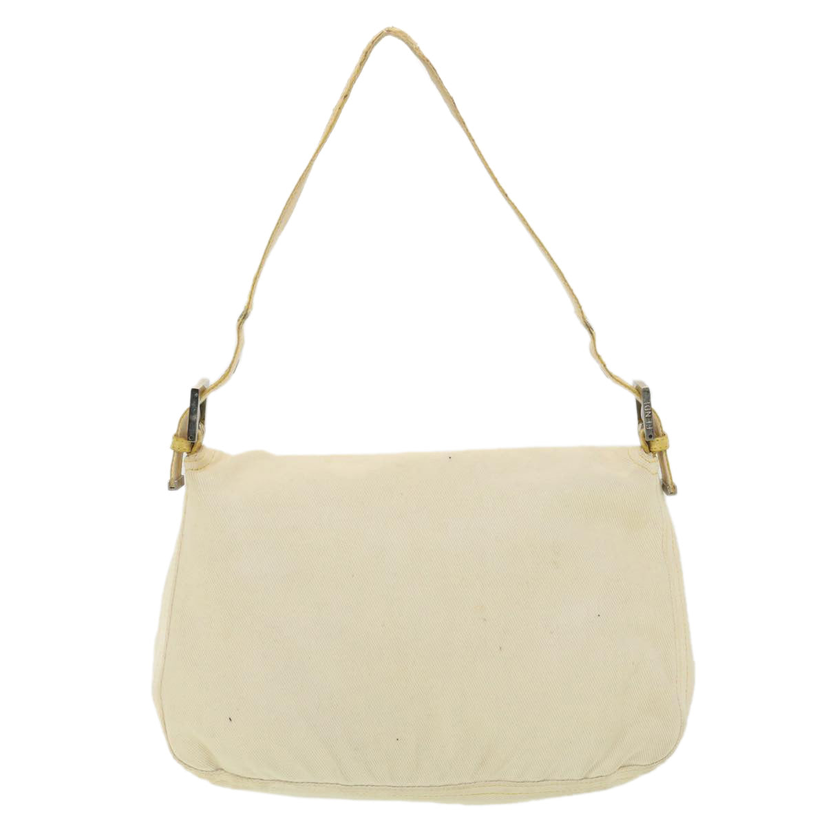 FENDI Mamma Baguette Shoulder Bag Canvas Beige 2305.26325.008 bs4424