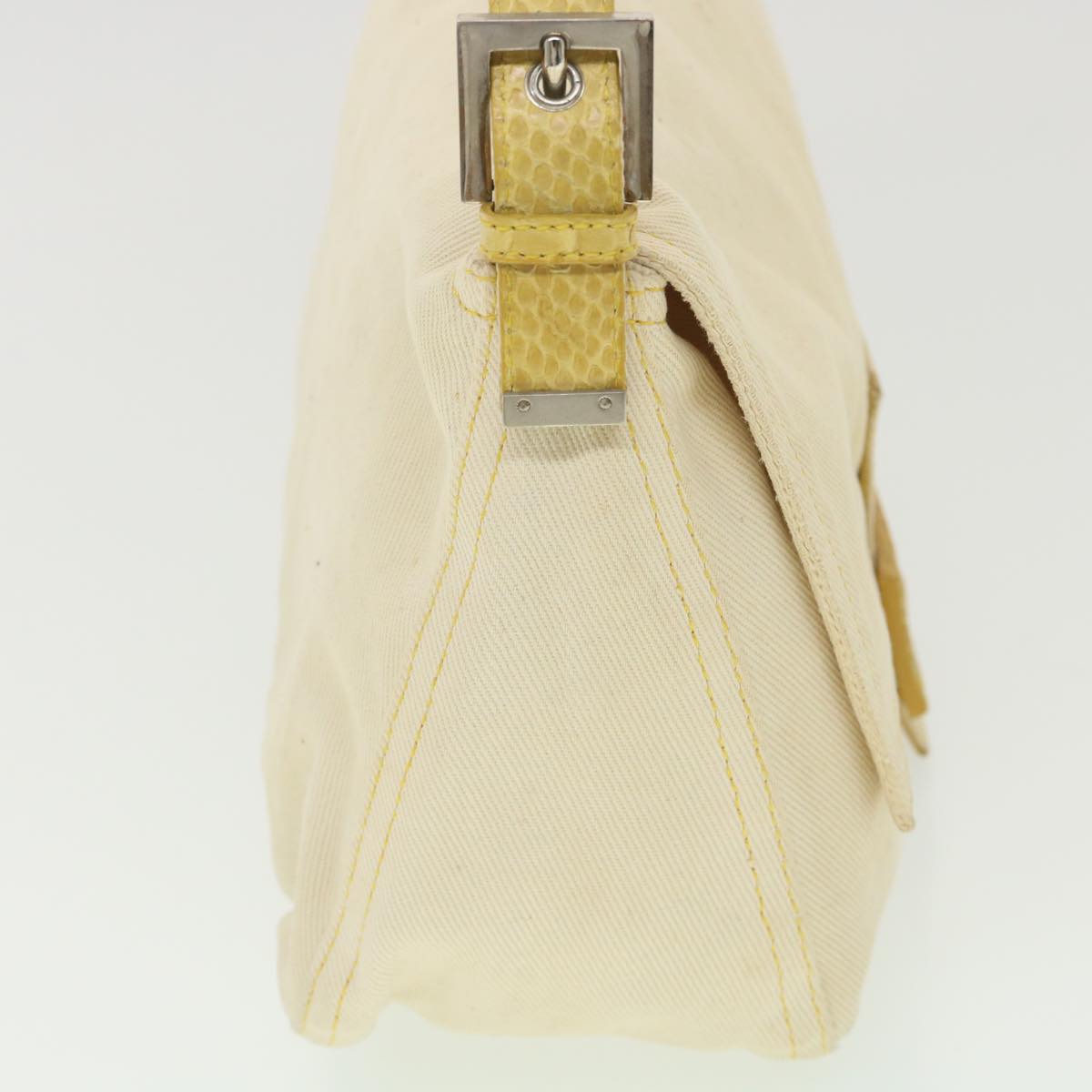 FENDI Mamma Baguette Shoulder Bag Canvas Beige 2305.26325.008 bs4424