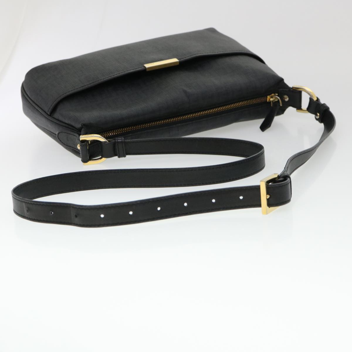 FENDI Zucchino Canvas Shoulder Bag Black 8BT206-FB5 129-2580 bs4435