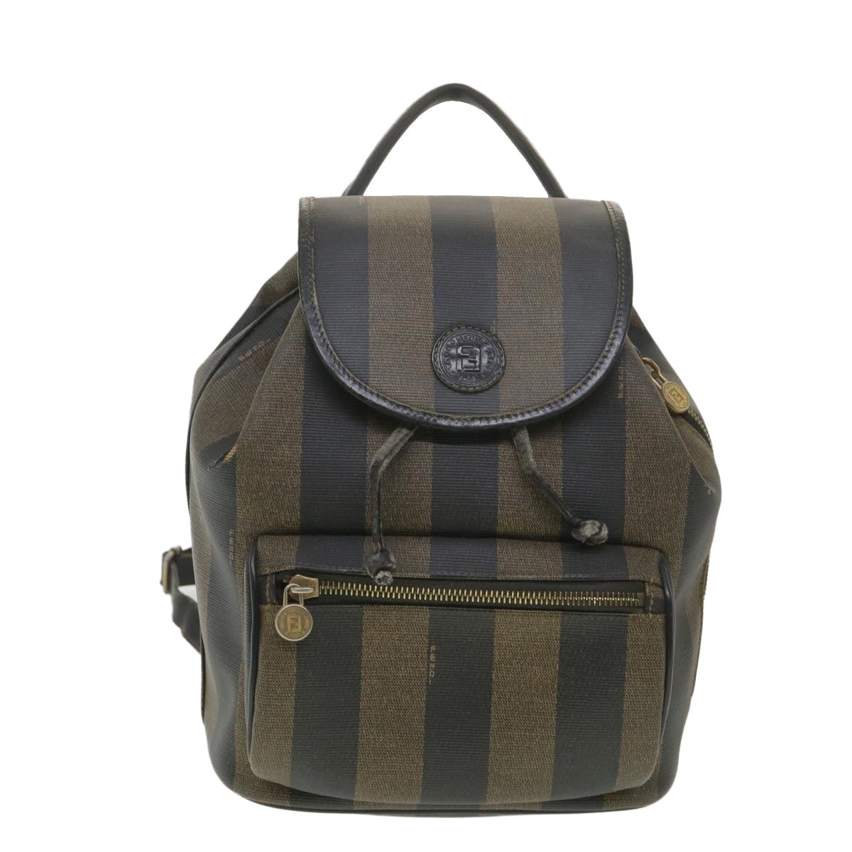 FENDI Pecan Canvas Backpack Brown Black bs4573