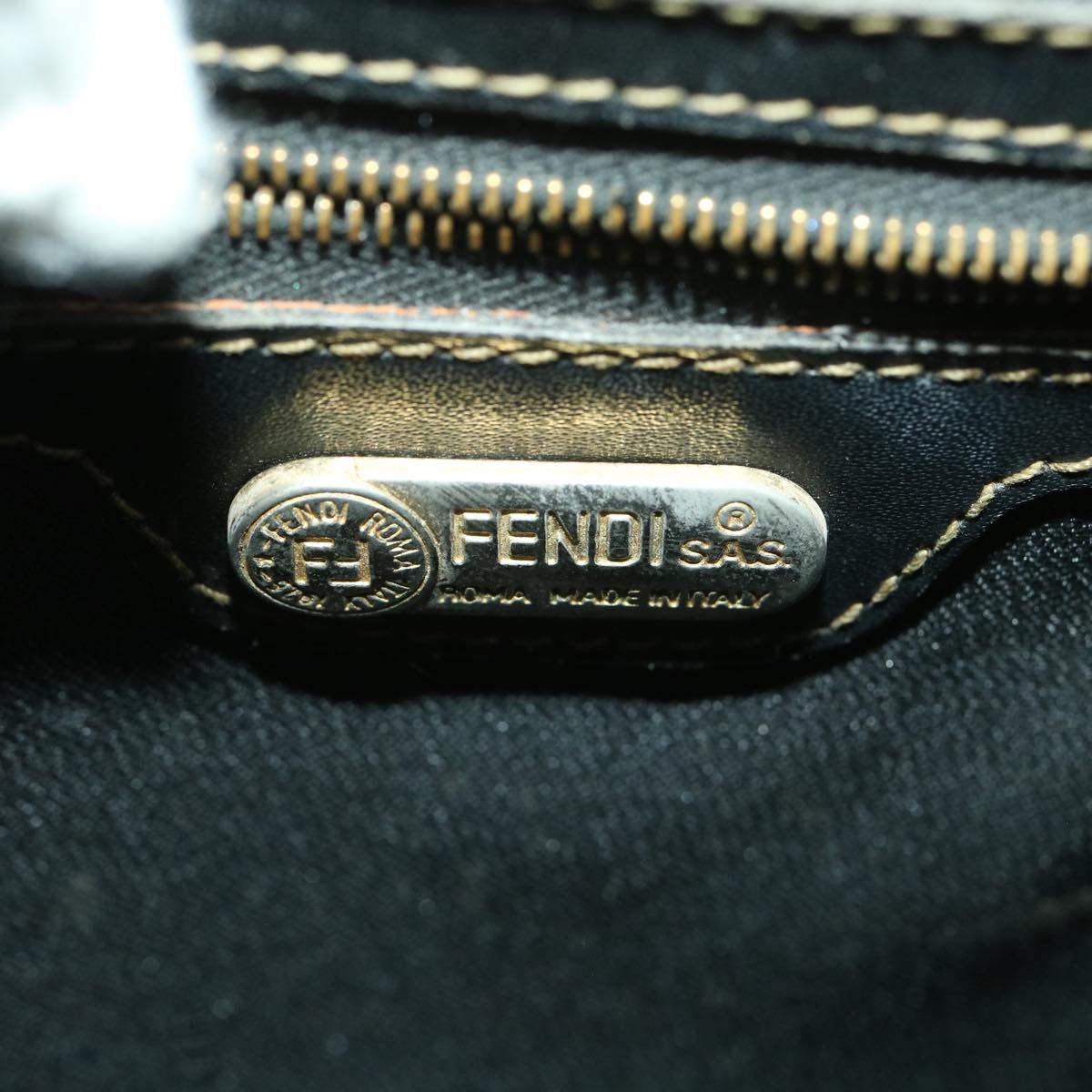 FENDI Pecan Canvas Backpack Brown Black bs4573