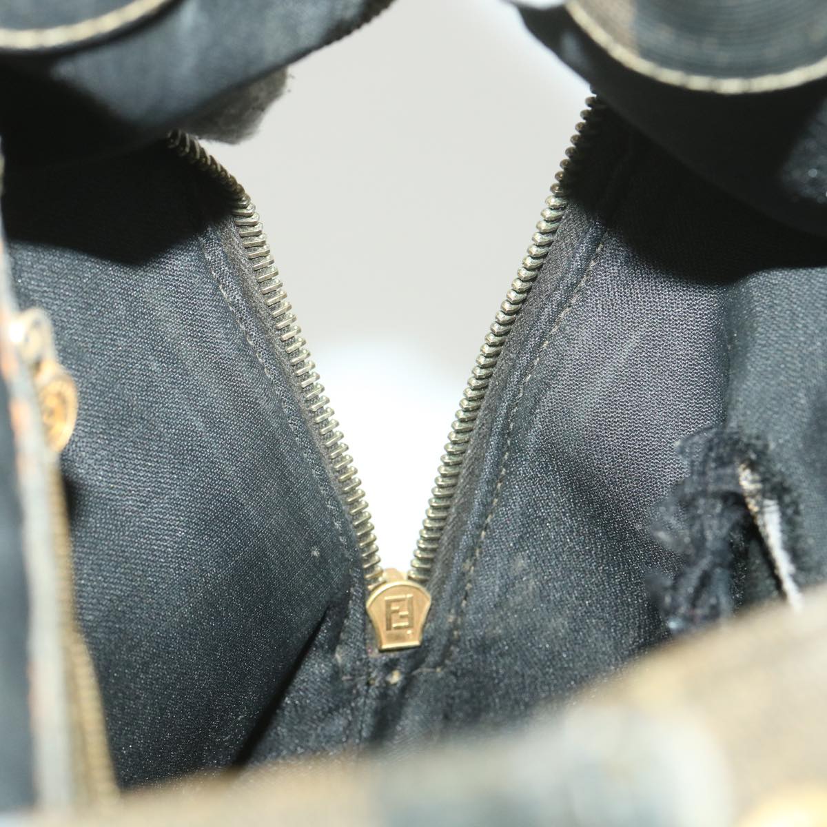 FENDI Pecan Canvas Backpack Brown Black bs4573
