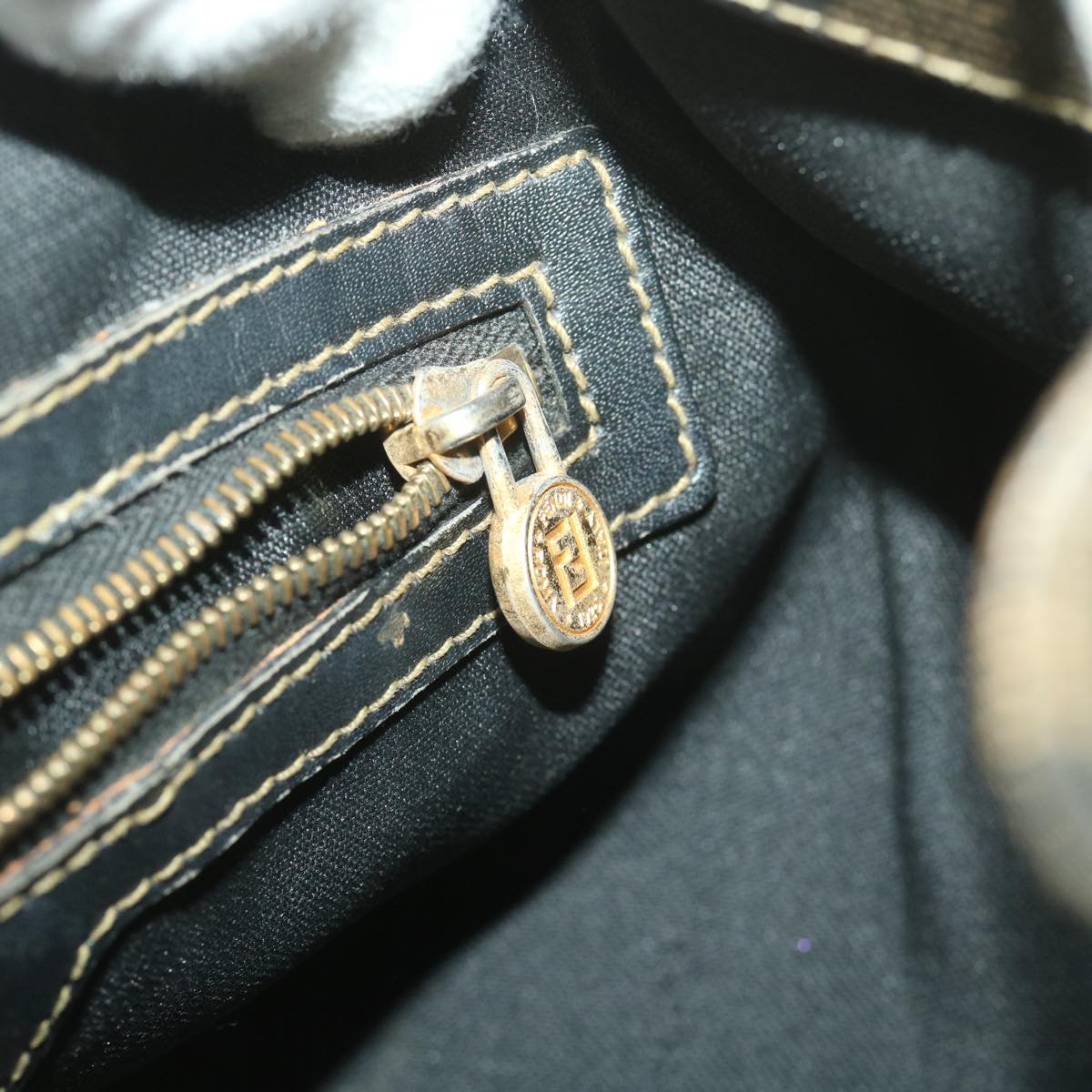 FENDI Pecan Canvas Backpack Brown Black bs4573